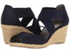 Bandolino Hullen (navy Lycra/sleek Elastic) Women's Wedge Shoes