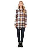 Jag Jeans Magnolia Tunic Rayon Yd Plaid In Camel (camel) Women's Clothing
