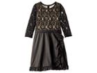 Us Angels Lace And Leather Dress (big Kids) (black) Girl's Dress