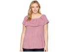 B Collection By Bobeau Plus Size Marti Overlay Tee (orchid) Women's T Shirt