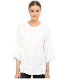 Y's By Yohji Yamamoto Oversized Cable T-shirt (white) Women's Long Sleeve Pullover