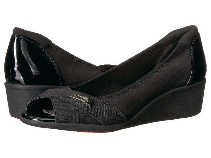 Anne Klein Jetta (black Multi Fabric) Women's Wedge Shoes