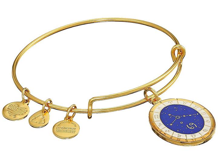 Alex And Ani Celestial Wheel Cancer Constellation Bangle (yellow Gold) Bracelet
