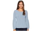 Cece Long Sleeve Puffed Knit Top (blue Chintz) Women's Clothing
