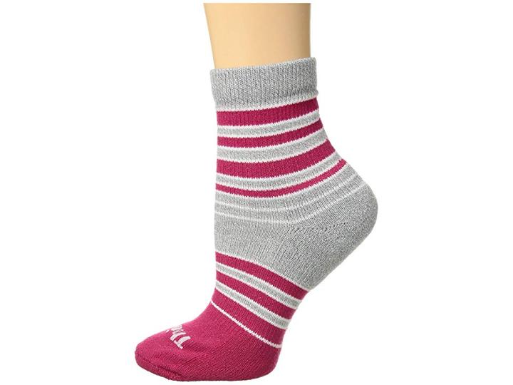 Thorlos Thorlo Shorties Thin Cushion Single Pair (hot Pink/grey) Crew Cut Socks Shoes