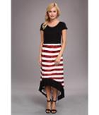 Kensie Textured Stripe Dress Mb (acrylic Red) Women's Dress