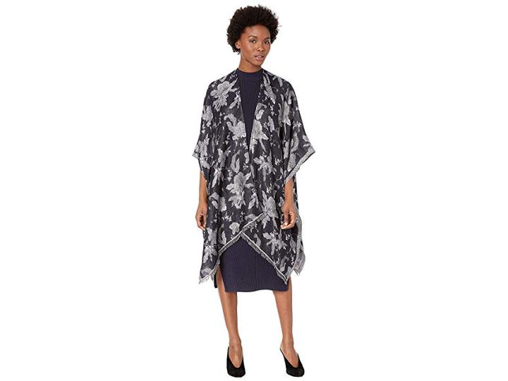 Collection Xiix Floral Lurex Jacquard Cover-up (navy) Women's Clothing
