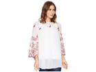 Johnny Was Rose Stitch Blouse (white) Women's Blouse