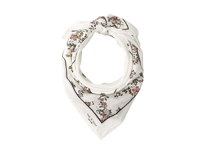 Rag & Bone Garden Floral Bandana (ivory Multi) Scarves