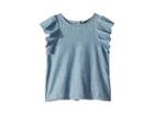 Polo Ralph Lauren Kids Chambray Flutter-sleeve Top (toddler) (indigo) Girl's Blouse