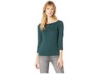 Three Dots Essential British Neck 3/4 Sleeve Top (mistletoe) Women's Clothing