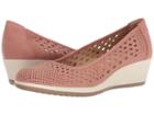 Naturalizer Brina Laser Cut Wedge Pump (peony Pink Nubuck Synthetic) Women's Wedge Shoes