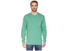 Vineyard Vines Long Sleeve Heather Vintage Whale Pocket Tee (starboard Green) Men's T Shirt