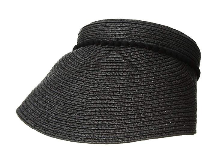 Collection Xiix Pom Trim Tennis Visor (black) Casual Visor