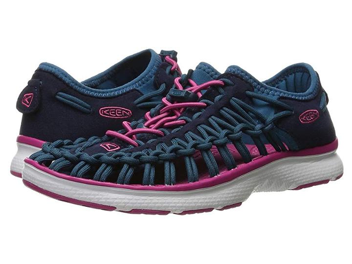 Keen Kids Uneek O2 (little Kid/big Kid) (dress Blues/very Berry) Girl's Shoes
