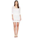 Boutique Moschino Stretch Viscose Dress With Sheer Detailing (white) Women's Dress