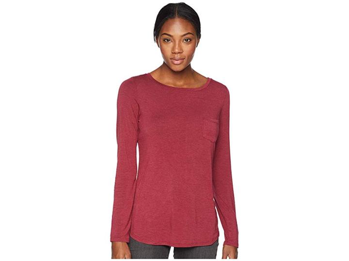 Prana Foundation Long Sleeve Tunic (crushed Cran Heather) Women's Long Sleeve Pullover