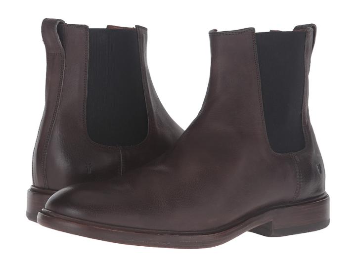 Frye Chris Chelsea (charcoal Tumbled Full Grain) Men's Boots