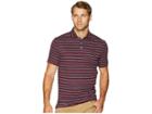 Polo Ralph Lauren Striped Pima Polo Short Sleeve Knit (classic Wine Multi) Men's Clothing