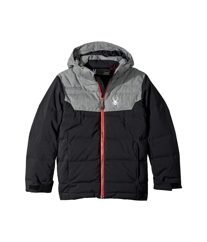 Spyder Kids Clutch Jacket (big Kids) (black/polar Herringbone) Boy's Coat