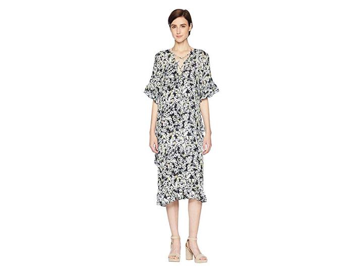 See By Chloe Floral Print Caftan (multicolor Grey) Women's Dress