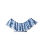 Seafolly Kids Boho Tile Ruffle Tank Bikini Top (little Kids/big Kids) (blue Tile) Girl's Swimwear