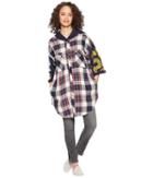 Free People Maddox Plaid Patched Tunic (navy) Women's Blouse