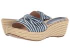 Anne Klein Zandal (navy/white Fabric) Women's Wedge Shoes
