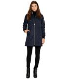 Vince Camuto Quilted Bomber Jacket With Removable Hood N8591 (navy) Women's Coat