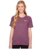 Nike Breathe Short Sleeve Running Top (pro Purple) Women's Clothing