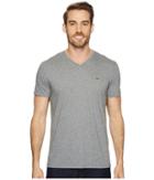 Lacoste Short Sleeve V-neck Pima Jersey Tee (galaxite Chine) Men's T Shirt