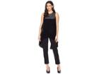 Adrianna Papell Knit Crepe Jumpsuit With Velvet Tulip Top (black) Women's Jumpsuit & Rompers One Piece