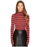 Sonia Rykiel Striped Wool Turtleneck Sweater (terracotta/multicolor) Women's Sweater