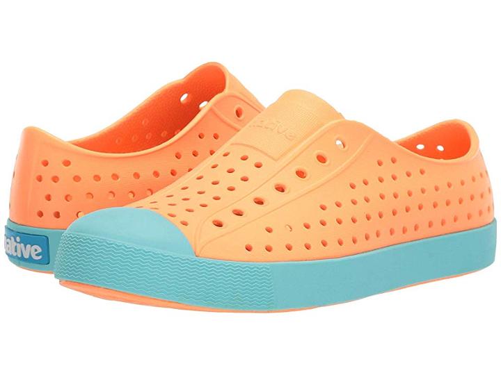 Native Kids Shoes Jefferson (little Kid/big Kid) (lazer Orange/sherbert Blue) Kid's Shoes