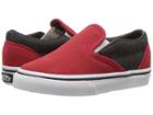Vans Kids Classic Slip-on (toddler) ((suede/suiting) Racing Red/black Denim) Boys Shoes