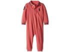 Ralph Lauren Baby Cotton Mesh Polo Coverall (infant) (red Slate Heather) Girl's Jumpsuit & Rompers One Piece