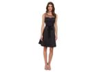 Jessica Simpson Jacquard Illusion Neck (navy/black) Women's Dress