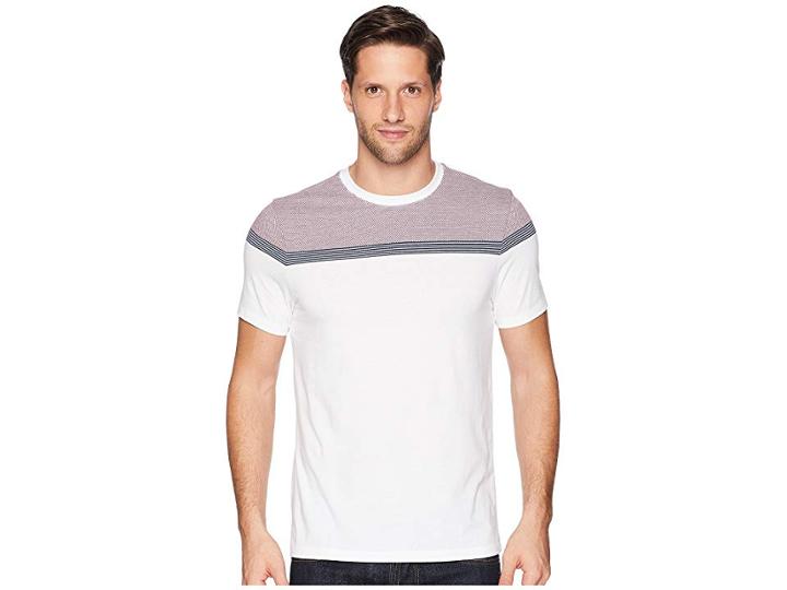Perry Ellis Color Block Jacquard Crew (rhododendron) Men's Clothing