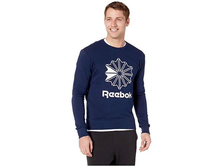 Reebok Activchill French Terry Big Starcrest Crew (collegiate Navy/white) Men's Clothing