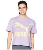 Puma Classics Logo Tee Solid (purple Rose) Women's T Shirt