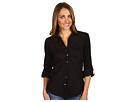 Red Dot - 1/2 Sleeve Button Down (black