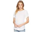 Michael Stars Double Gauze Short Sleeve Raw Edge Tee (white) Women's T Shirt