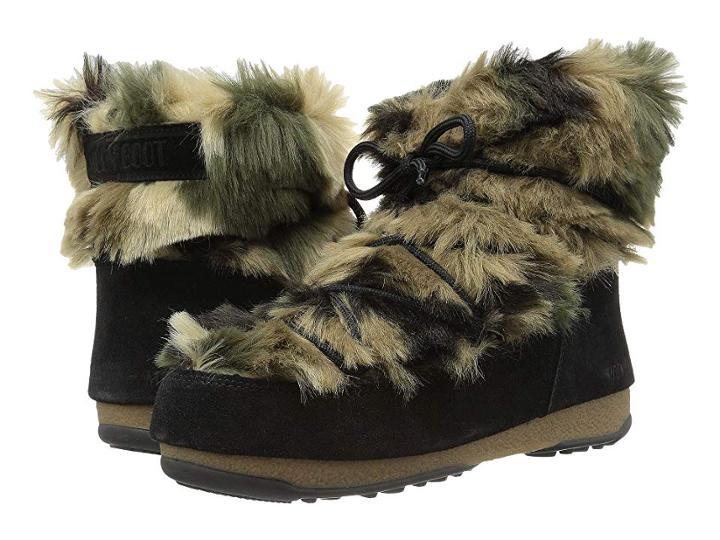 Tecnica Moon Boot(r) Low Fur (black/green Camu) Women's Boots