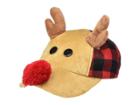 Mud Pie Plush Reindeer Buffalo Check Christmas Baseball Cap (toddler) (brown) Baseball Caps