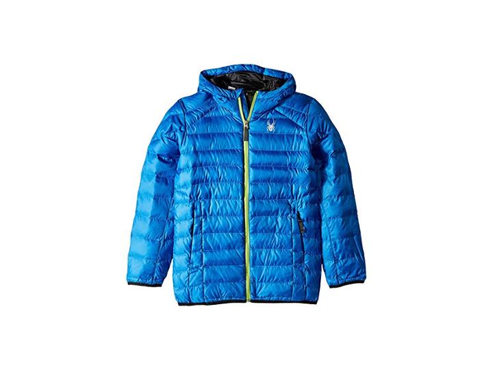 Spyder Kids Geared Hoodie Synthetic Down Jacket (big Kids) (turkish Sea/turkish Sea/fresh) Boy's Coat