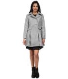 Brigitte Bailey Double Breasted Jacket With Flap Pockets (grey) Women's Jacket