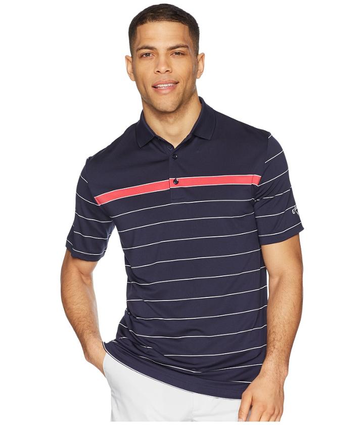 Callaway Engineered Stripe Polo (peacoat) Men's Clothing