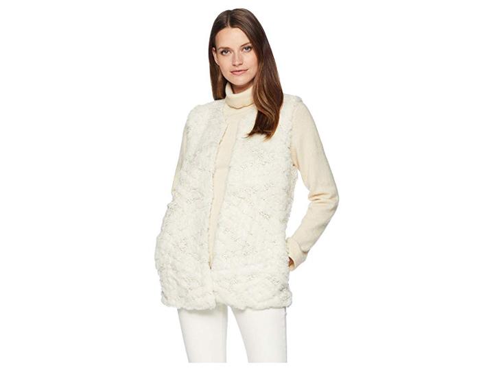 Dylan By True Grit Bohemia Slub Fur Vest With French Terry (oatmeal) Women's Vest