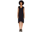 Eileen Fisher Lightweight Viscose Jersey V-neck Dress (black) Women's Dress