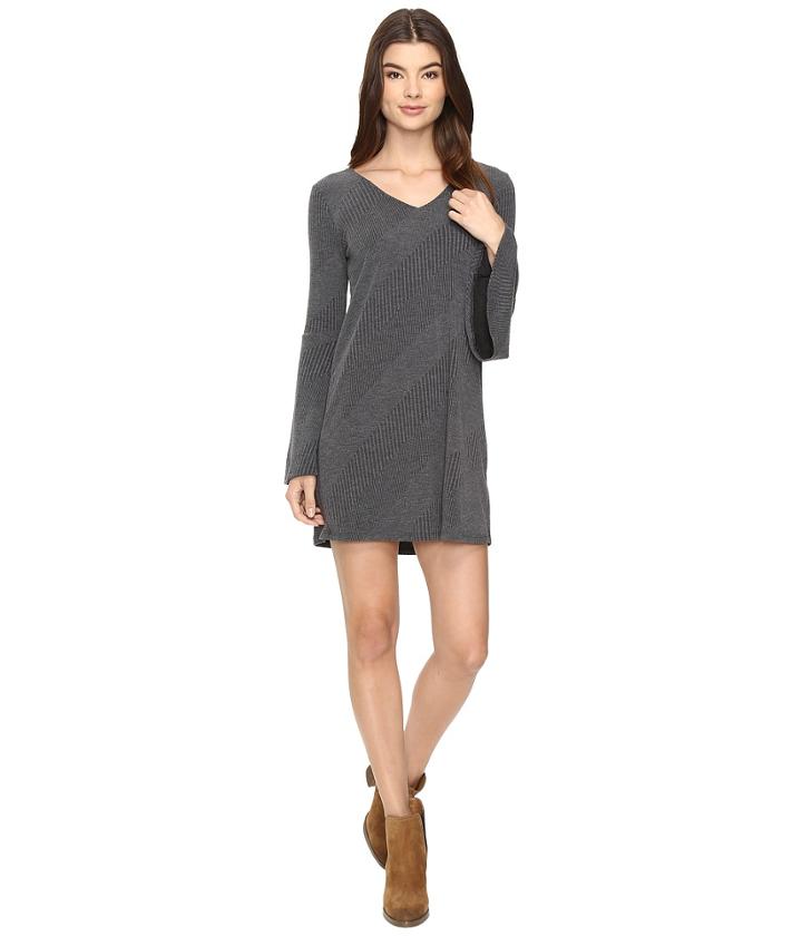 Brigitte Bailey Berne Bell Sleeve Sweater Dress (charcoal) Women's Dress